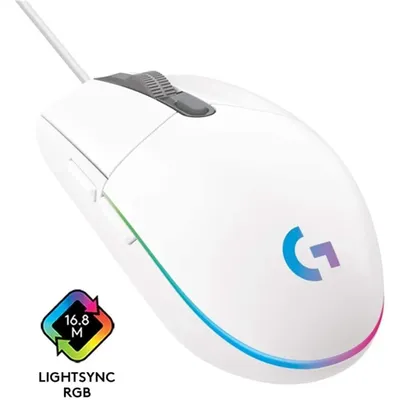 Gamer egér USB Logitech G203 Lightsync fehér : 910-005797 fotó