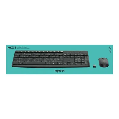 Vezetéknélküli billentyűzet + egér Logitech MK235 Combo fekete US : 920-007931 fotó