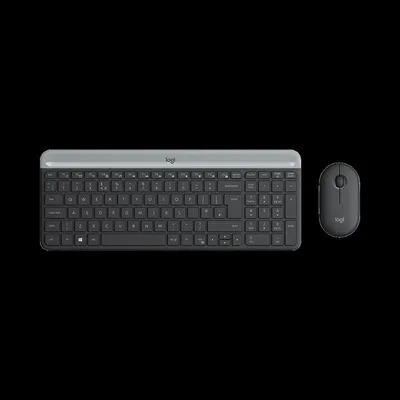 Vezetéknélküli billentyűzet + egér Logitech MK470 Slim ezüst US : 920-009204 fotó
