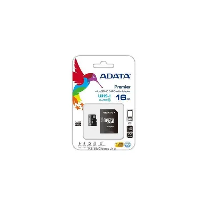 Memória-kártya 16GB microSDHC Class10 Adata Premier + adapter : AUSDH16GUICL10-RA1 fotó