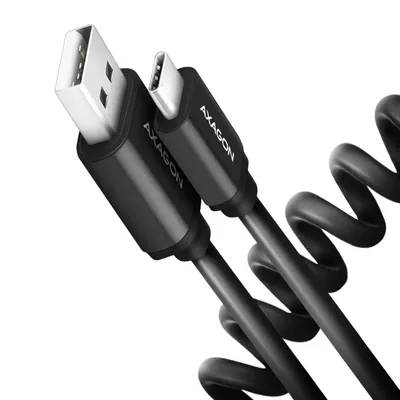 kábel USB-C 2.0-USB-A 0,6 m csavart adatkábel fekete Axagon : Axagon-BUCM-AM10TB fotó