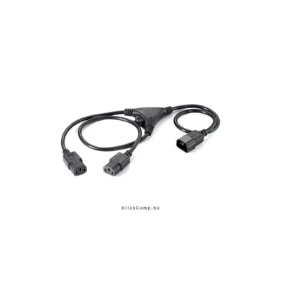 Y PC tápkábel hosszabító, 1,6m, fekete, C13/C14 Delock : EQUIP-112210 fotó