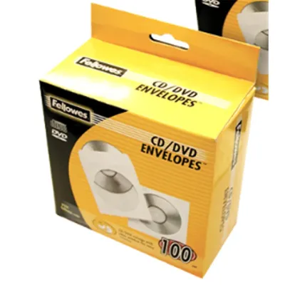 CD/DVD boríték papír ablakos fehér : FELLOWES-90691 fotó